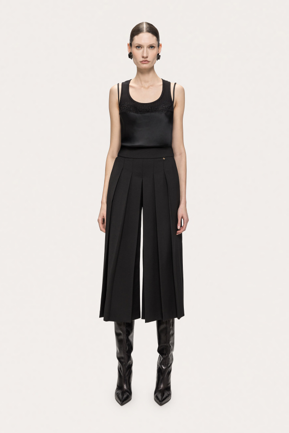 Satin layered-effect top