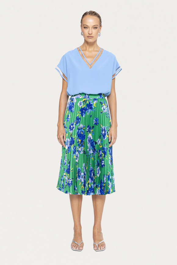 Printed pleated skirt