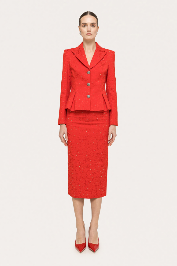 Fusta din brocart cu strasuri