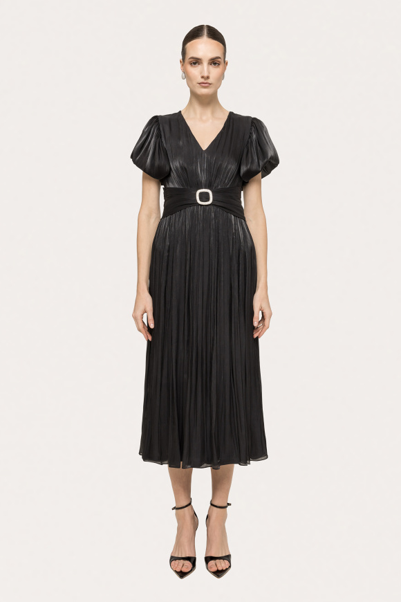 Crystal-detail chiffon midi dress