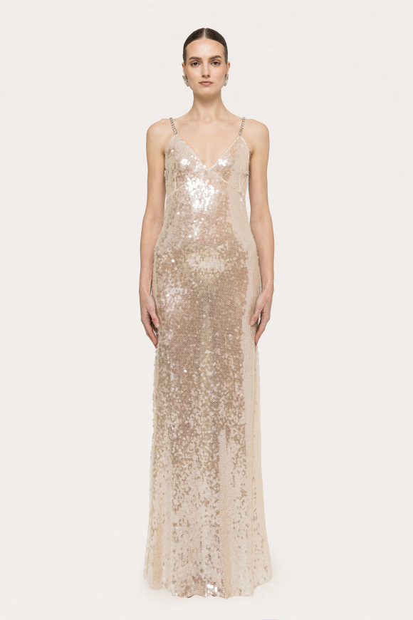 Backless sequin maxi dress