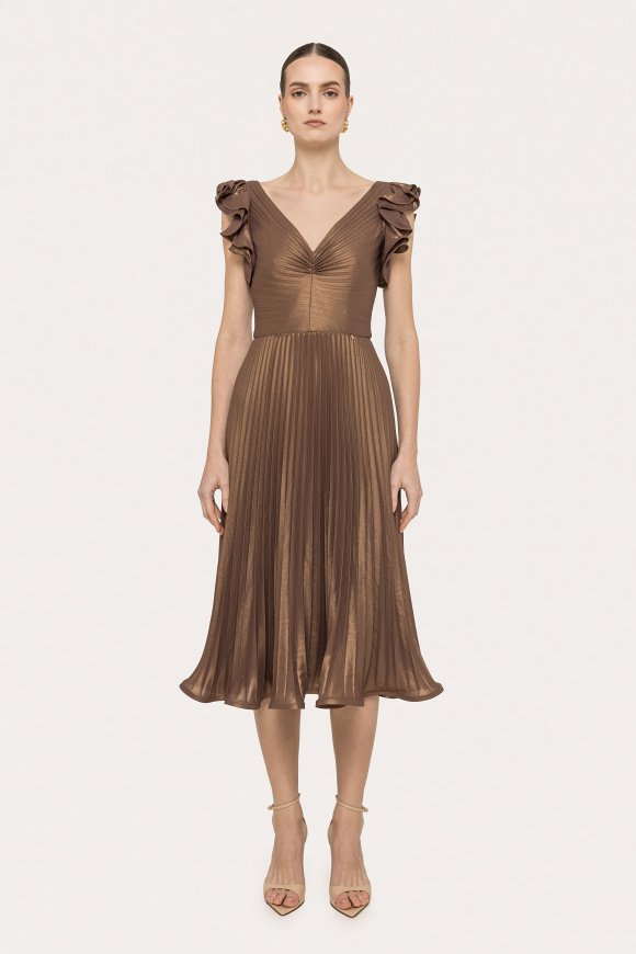 Pleated midi dress