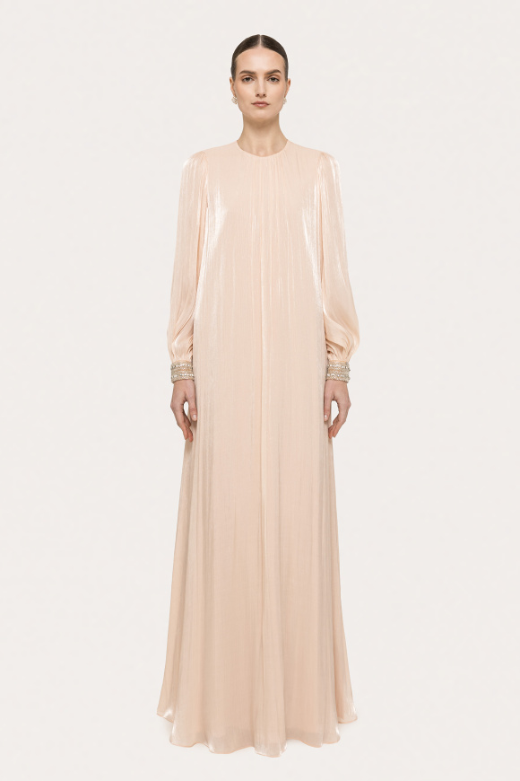 Crystal-detail chiffon maxi dress