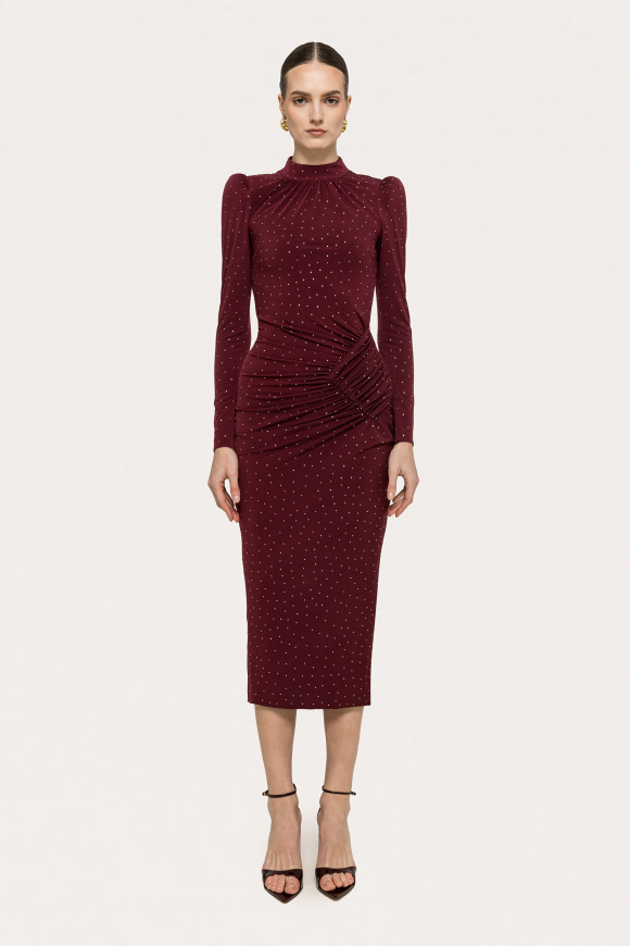 Rhinestones-embellished midi dress