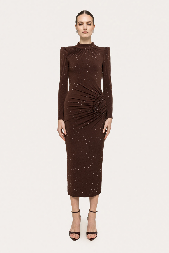 Rhinestones-embellished midi dress