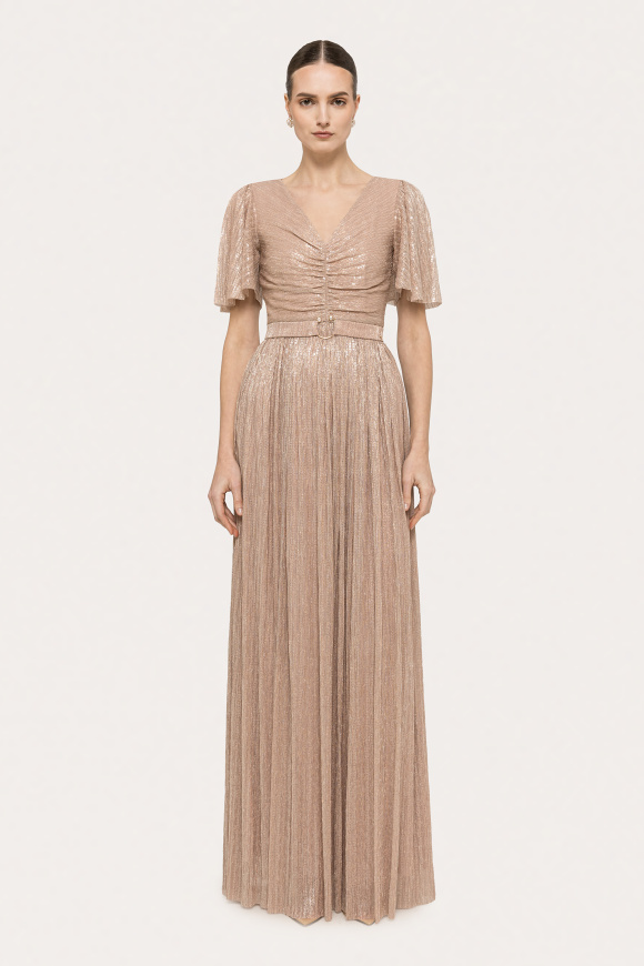 Sequin-applique maxi dress