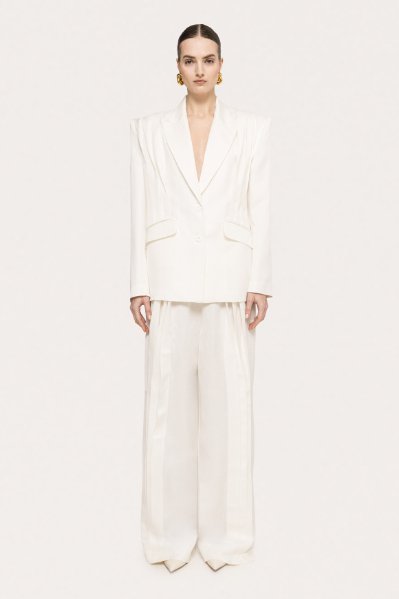 Oversized linen blazer