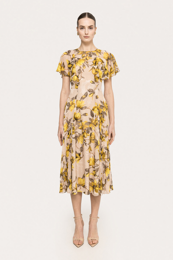 Printed chiffon midi dress