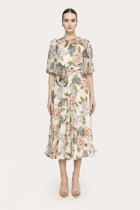 Rochie din matase cu imprimeu floral