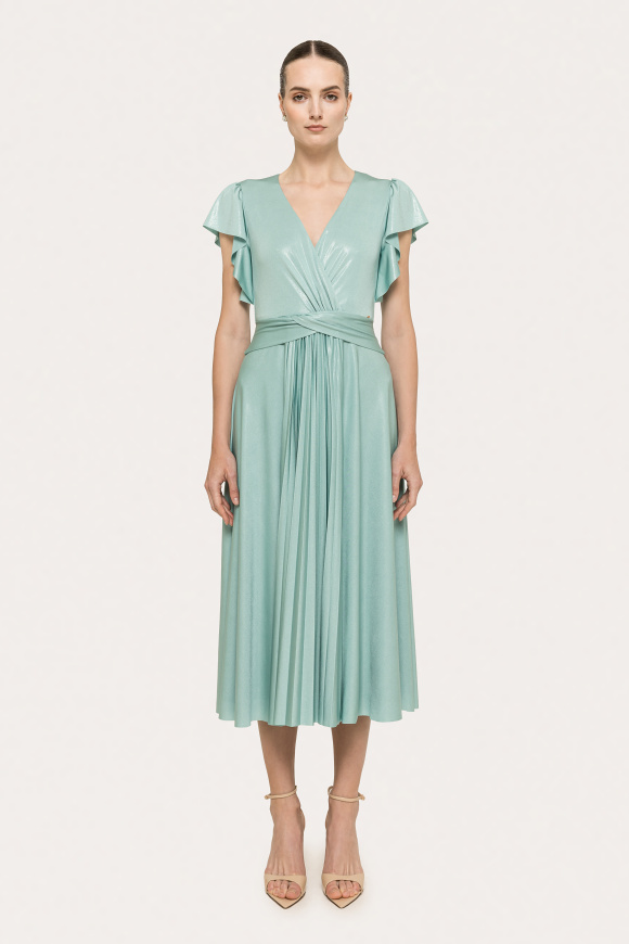 Glossy effect midi dress