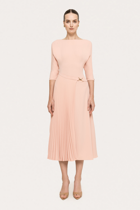 Pleat-detail midi dress