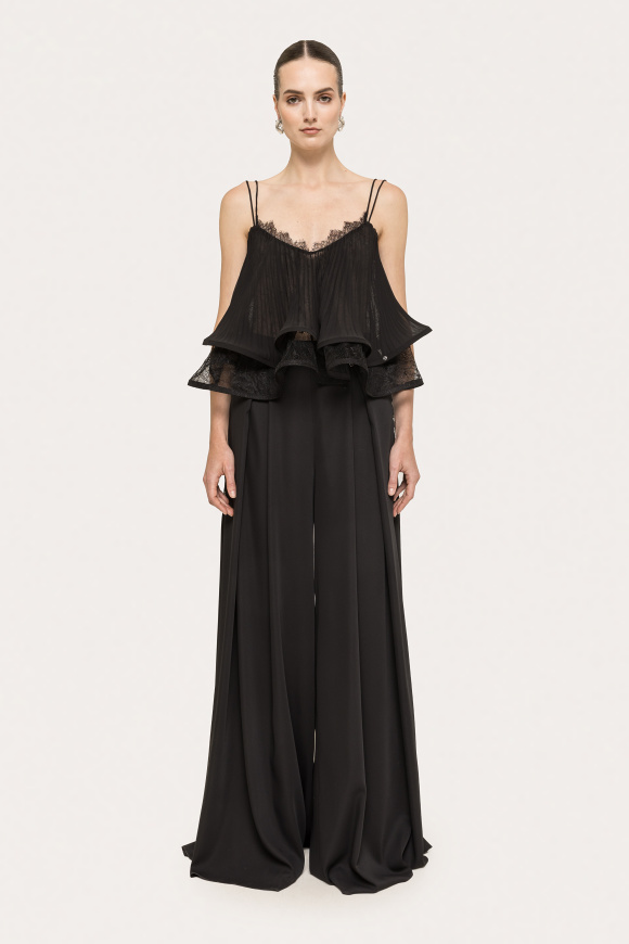 Pleated chiffon top