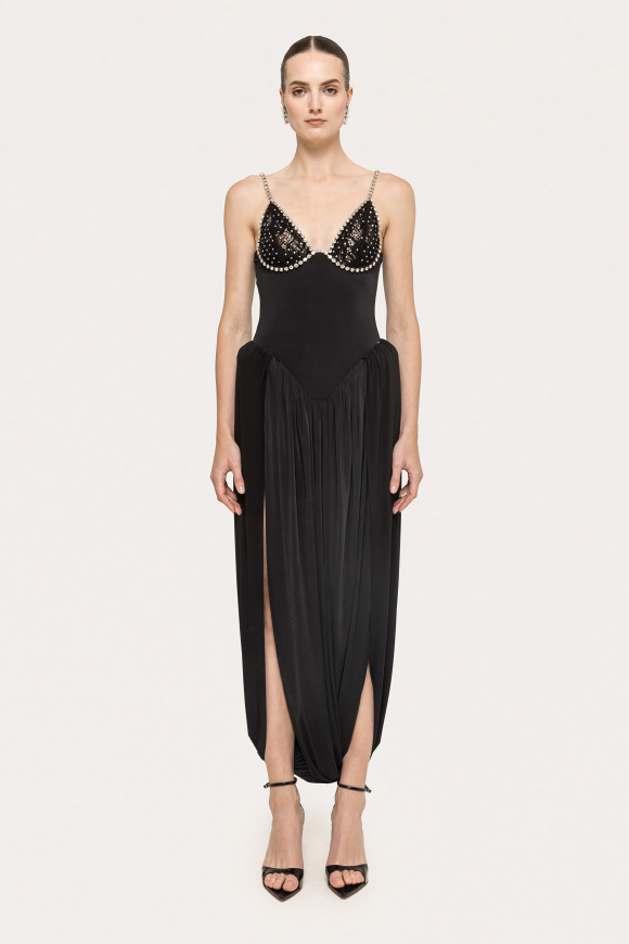 Exaggerated hip midi dress