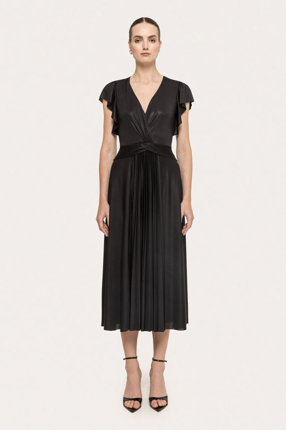Glossy effect midi dress