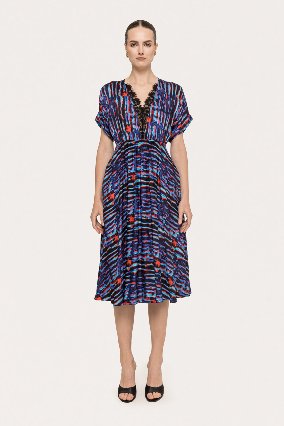 Printed viscose midi dress