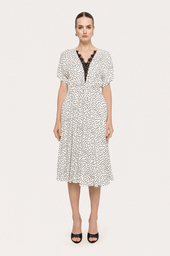 Polka dot viscose midi dress
