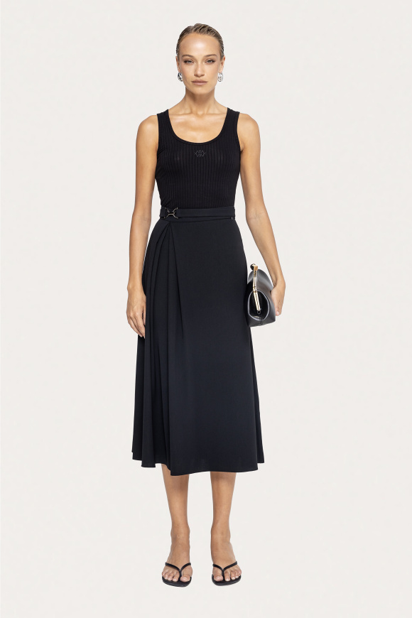 High-waisted midi skirt