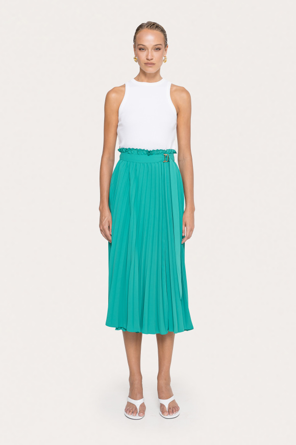 Pleated high-waisted skirt