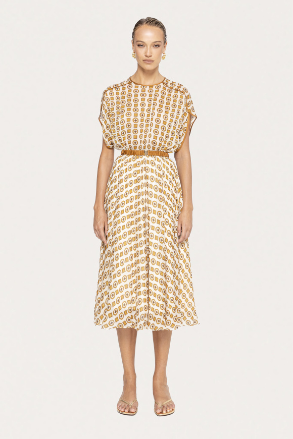 Printed viscose midi dress