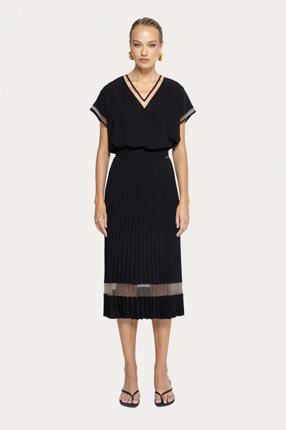 Pleated midi skirt