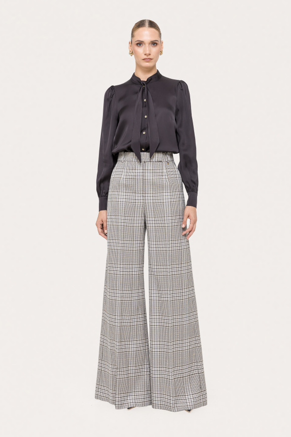 Bow detail viscose shirt