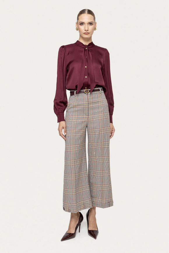 Bow detail viscose shirt