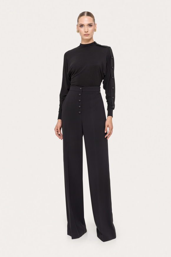TENCEL™ and wool button-detail top