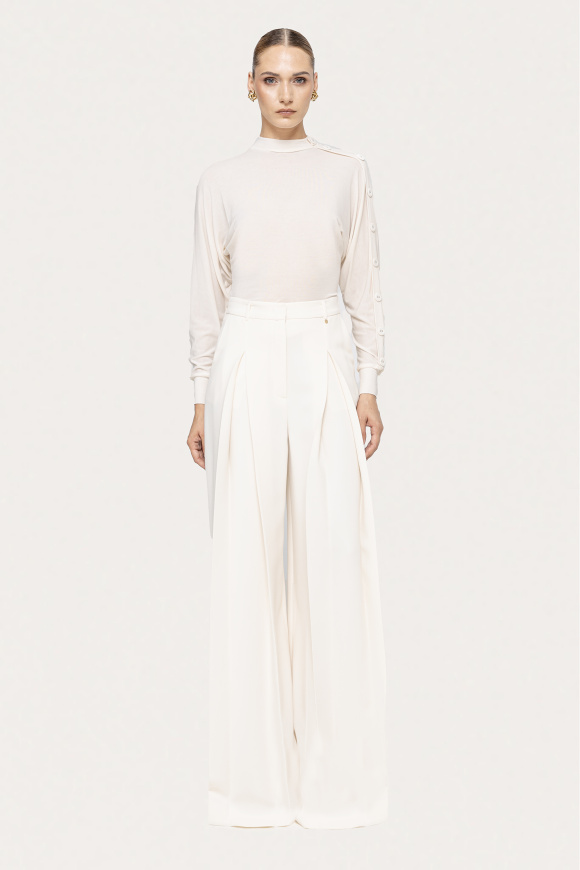 TENCEL™ and wool button-detail top