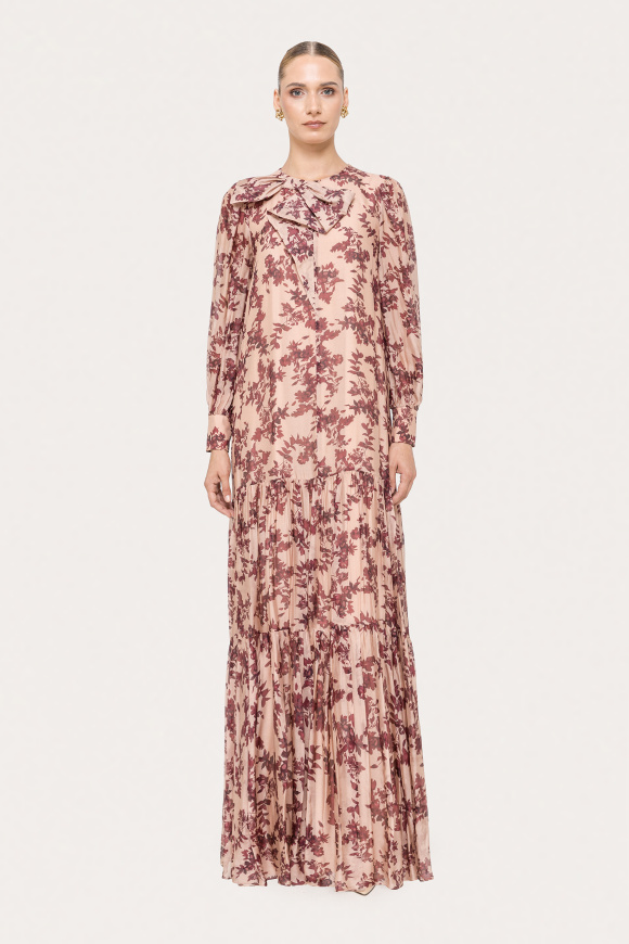 Floral silk blend maxi dress