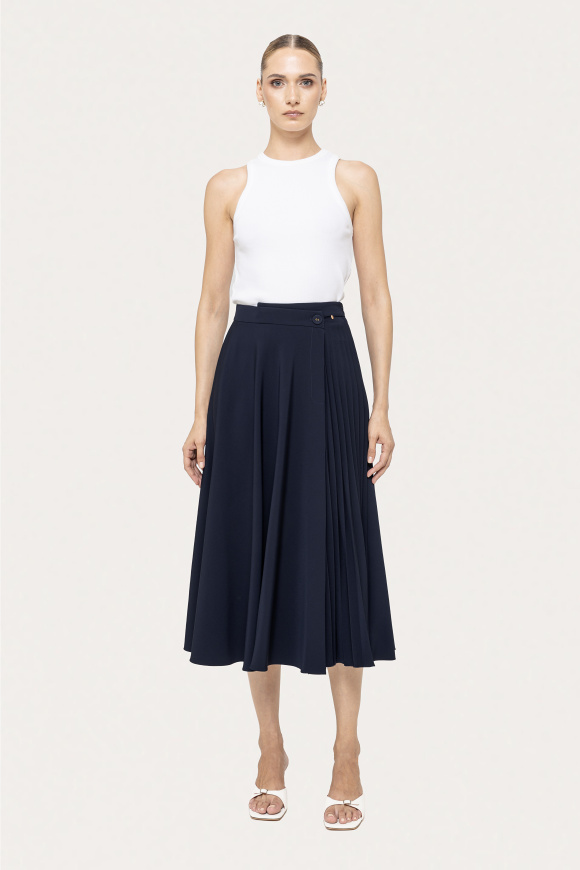 High-waisted midi skirt