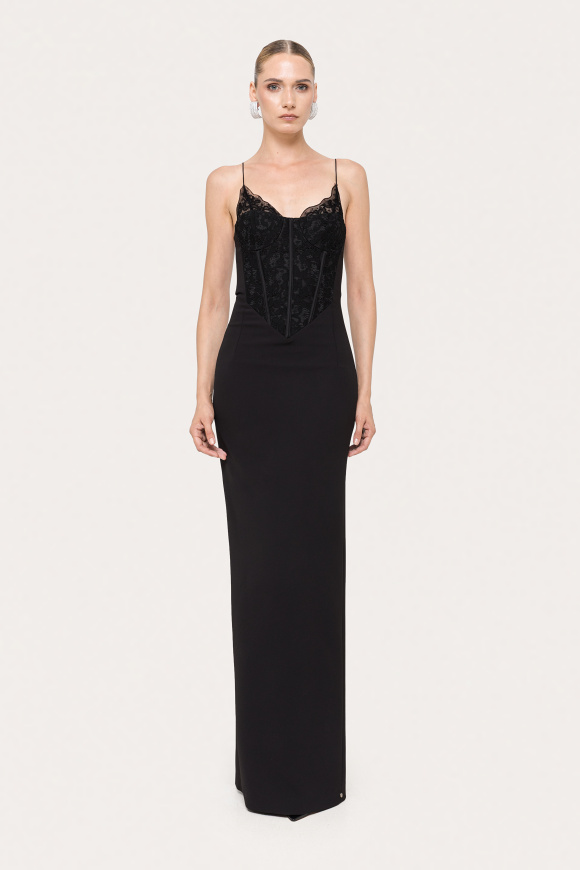 Corset lace maxi dress