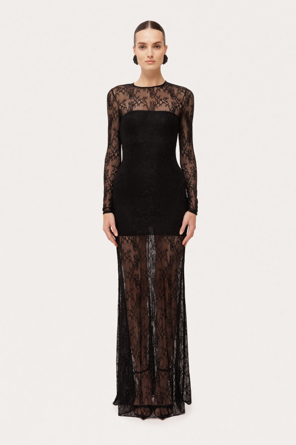 Lace overlay maxi dress