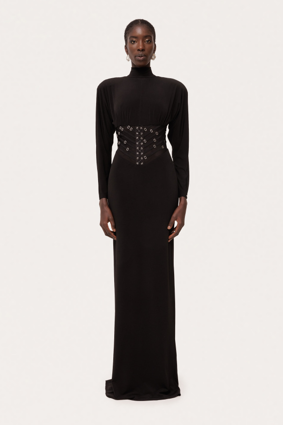 Tulle corset detail maxi dress