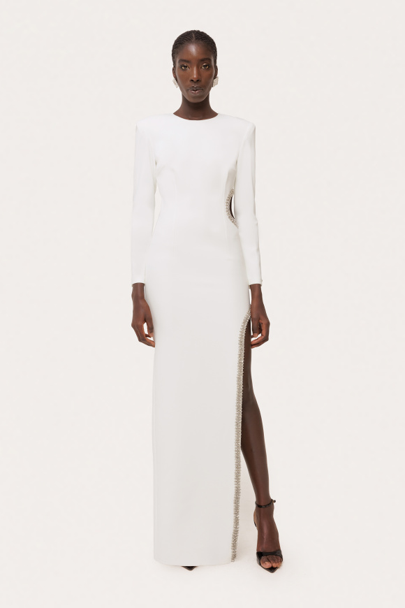 Crystal embellished cut-out maxi dress