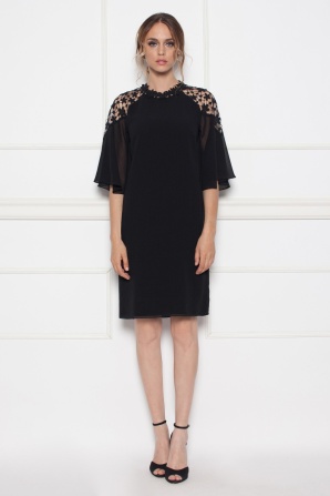 Midi dress with lace detail