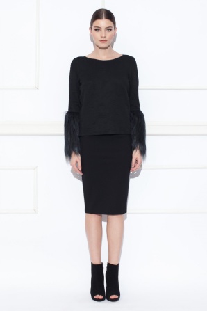 Top with faux fur details