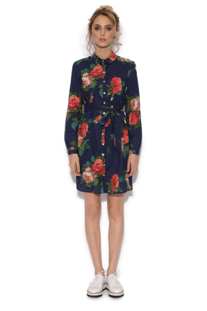 Floral print shirt dress