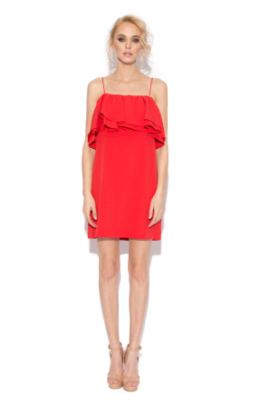 Ruffled evening dress