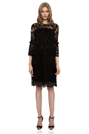 Bell sleeve lace cocktail dress