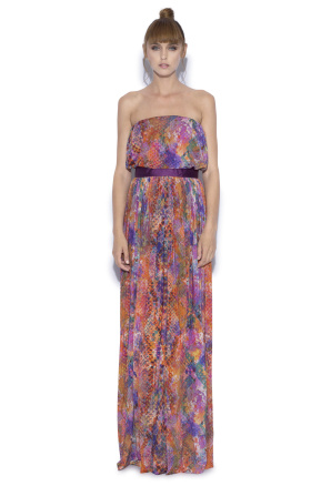 Evening maxi dress with print