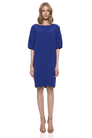 H-line dress with puffed sleeves