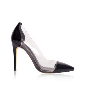 Stiletto shoes with transparent details