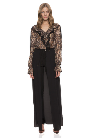 Leopard print ruffle top