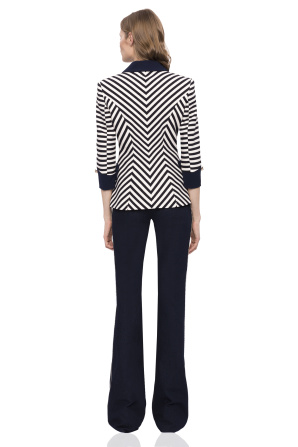 Flared denim with metallic side detail