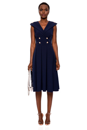 Dress with jewelry buttons