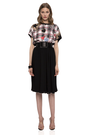 Pop art printed viscose top