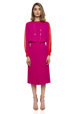 Pleated midi skirt