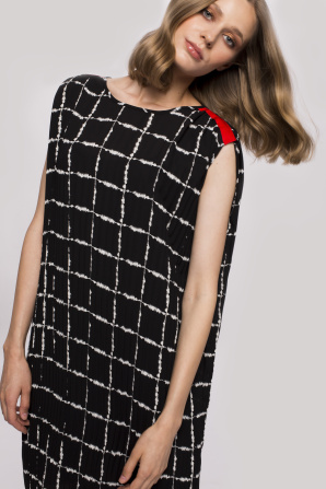 Pleated veil dress