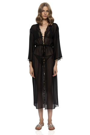 Golden coins applique cardigan