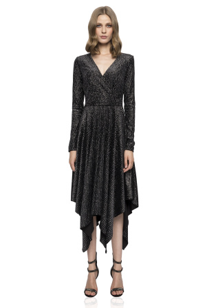 Shiny thread asymmetrical dress